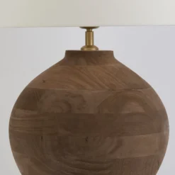 Tischleuchte SORATTE, natur/écru, Höhe 48 cm, Mangoholz, E27