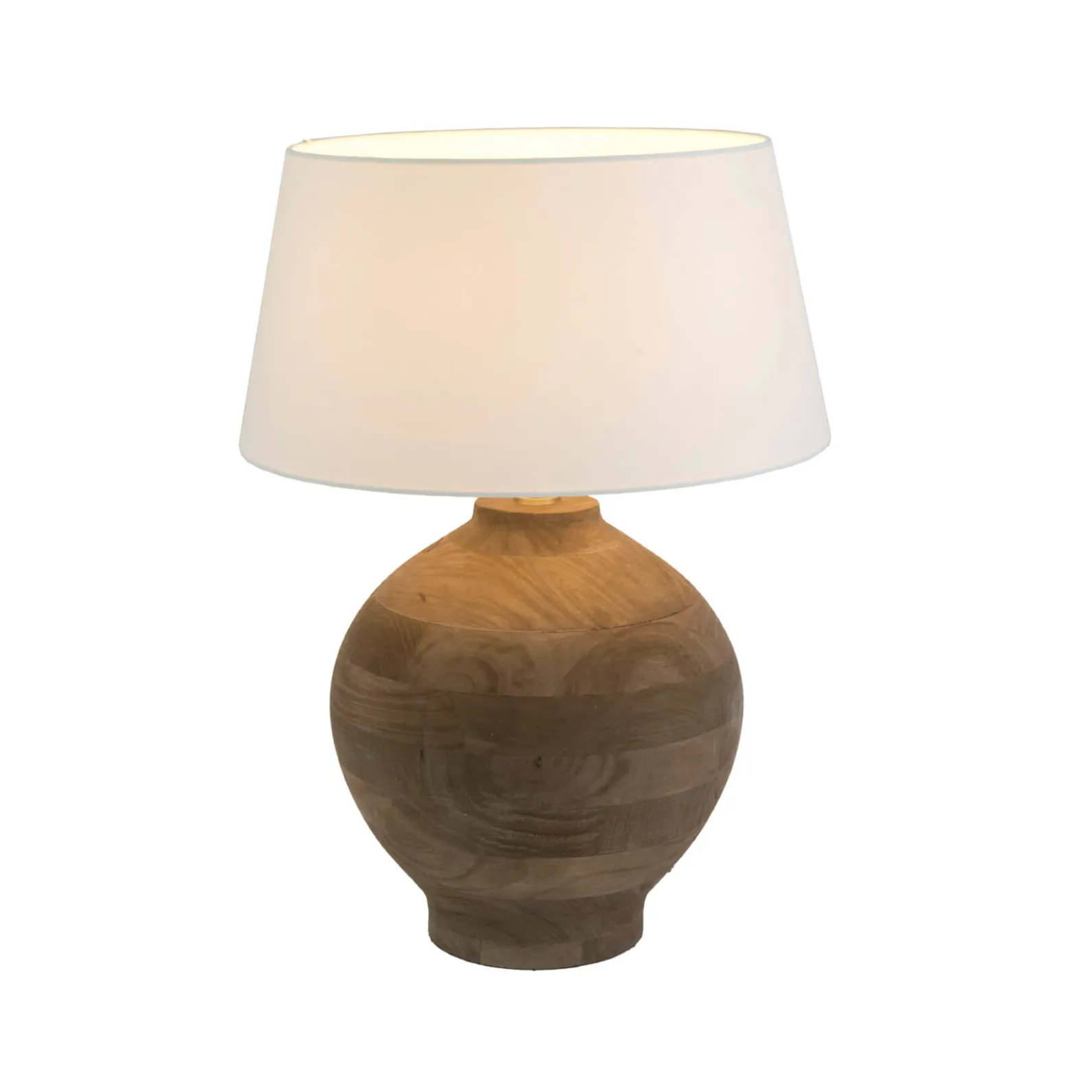 Tischleuchte SORATTE, natur/écru, Höhe 48 cm, Mangoholz, E27