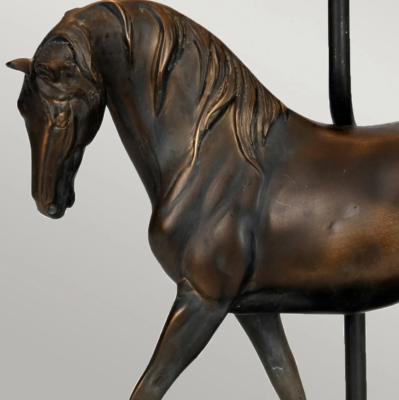 Tischleuchte Spirit, bronze-patina/creme, Leinen, Resin