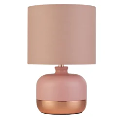 Tischleuchte Tamsin, pink, Metall/Textil, Höhe 27 cm, E14