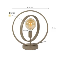 Tischleuchte Turn Around, beige, Höhe 43 cm, Metall, E27