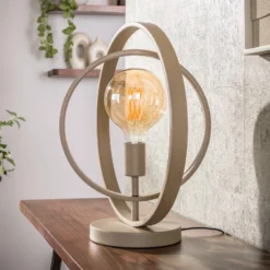 Tischleuchte Turn Around, beige, Höhe 43 cm, Metall, E27