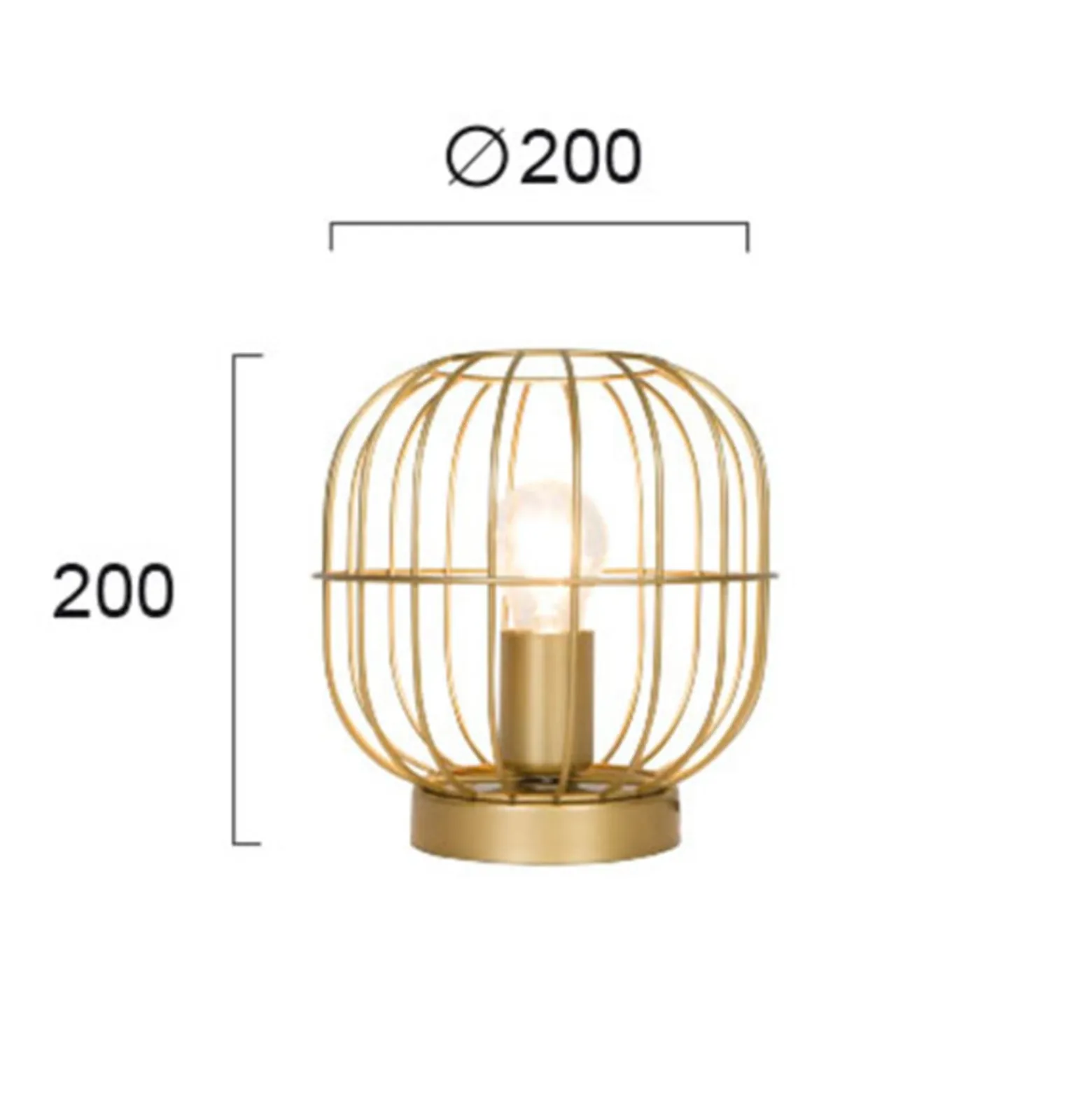Tischleuchte Zenith in Käfigform, gold