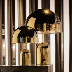 Tom Dixon Akku-Tischlampe BELL PORTABLE, gold, 28 cm IP44