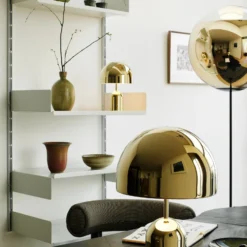 Tom Dixon Akku-Tischlampe BELL PORTABLE, gold, 28 cm IP44