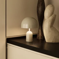 Tom Dixon Akku-Tischlampe BELL PORTABLE, hellgrau 28 cm IP44