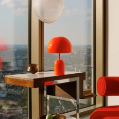 Tom Dixon Akku-Tischlampe BELL PORTABLE, rot, 28 cm IP44
