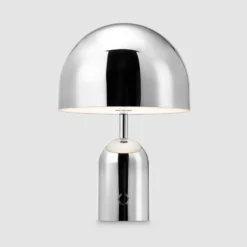 Tom Dixon Akku-Tischlampe BELL PORTABLE, silber, 28 cm IP44