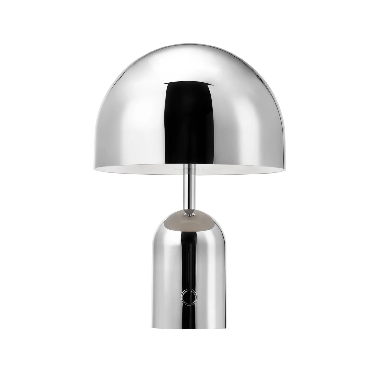 Tom Dixon Akku-Tischlampe BELL PORTABLE, silber, 28 cm IP44