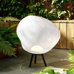 Tom Dixon LED-Akku-Terrassenlampe Melt large, opal, 57 cm