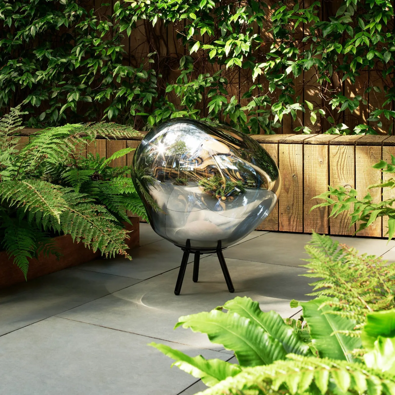 Tom Dixon LED-Akku-Terrassenlampe Melt large, silberfarben