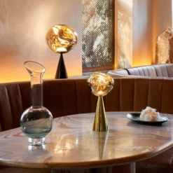 Tom Dixon LED-Akku-Tischlampe Melt, goldfarben, Höhe 29 cm