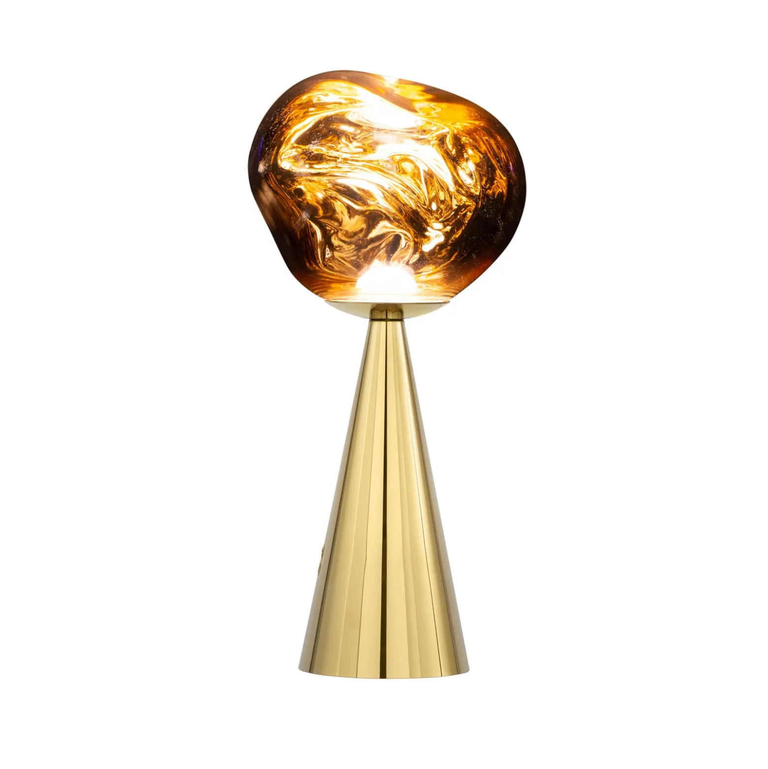 Tom Dixon LED-Akku-Tischlampe Melt, goldfarben, Höhe 29 cm