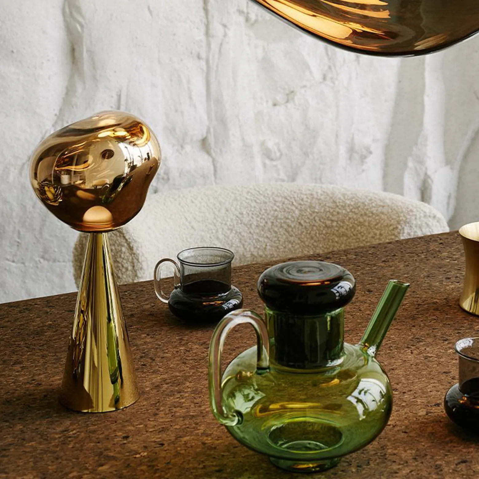 Tom Dixon LED-Akku-Tischlampe Melt, goldfarben, Höhe 29 cm
