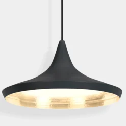 Tom Dixon LED-Hängelampe Beat Wide, schwarz, 36 cm, Messing