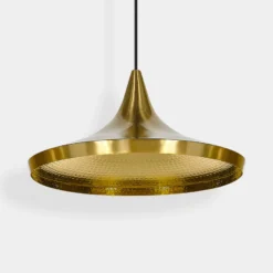 Tom Dixon LED-Hängelampe Beat Wide, weiß, Ø 36 cm, Messing