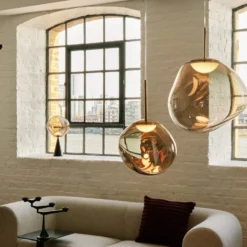 Tom Dixon LED-Hängelampe Melt, Ø 50 cm, bronzefarben