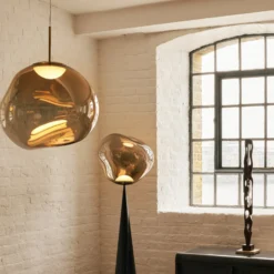 Tom Dixon LED-Hängelampe Melt, Ø 28 cm, bronzefarben