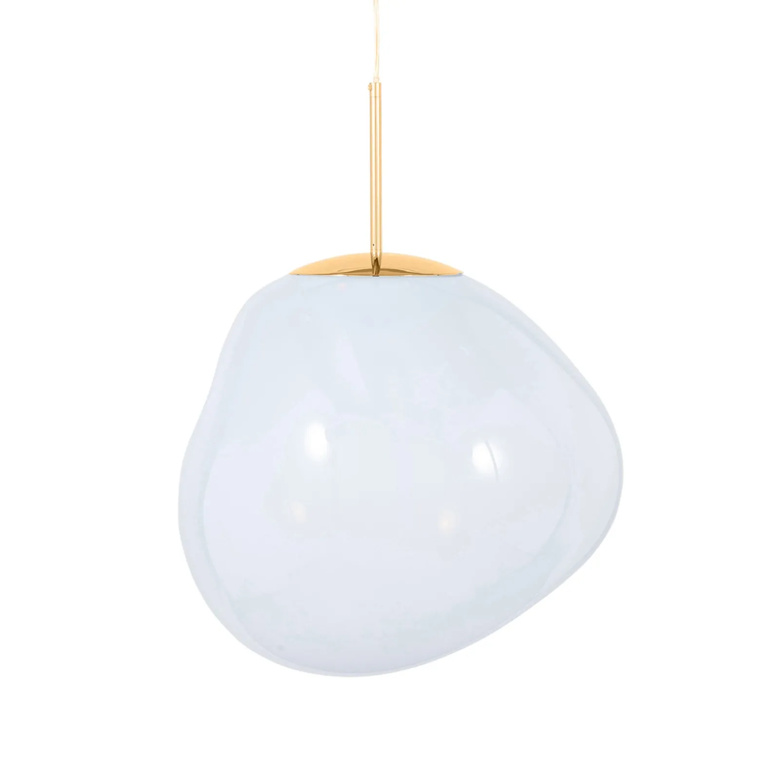 Tom Dixon LED-Hängelampe Melt, Ø 28 cm, opal/goldfarben