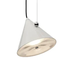 Tom Dixon LED-Hängelampe Pose, grau-beige, Ø 25 cm Stahl dim