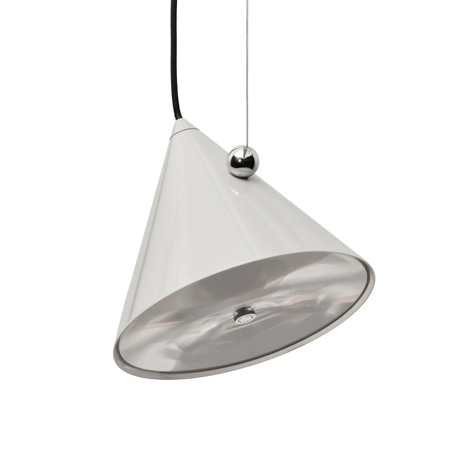 Tom Dixon LED-Hängelampe Pose, grau-beige, Ø 25 cm Stahl dim