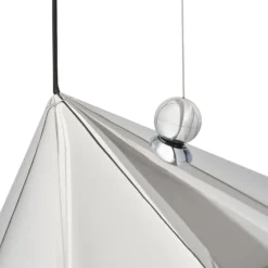 Tom Dixon LED-Hängelampe Pose, silber, Ø 43 cm, Stahl, dim