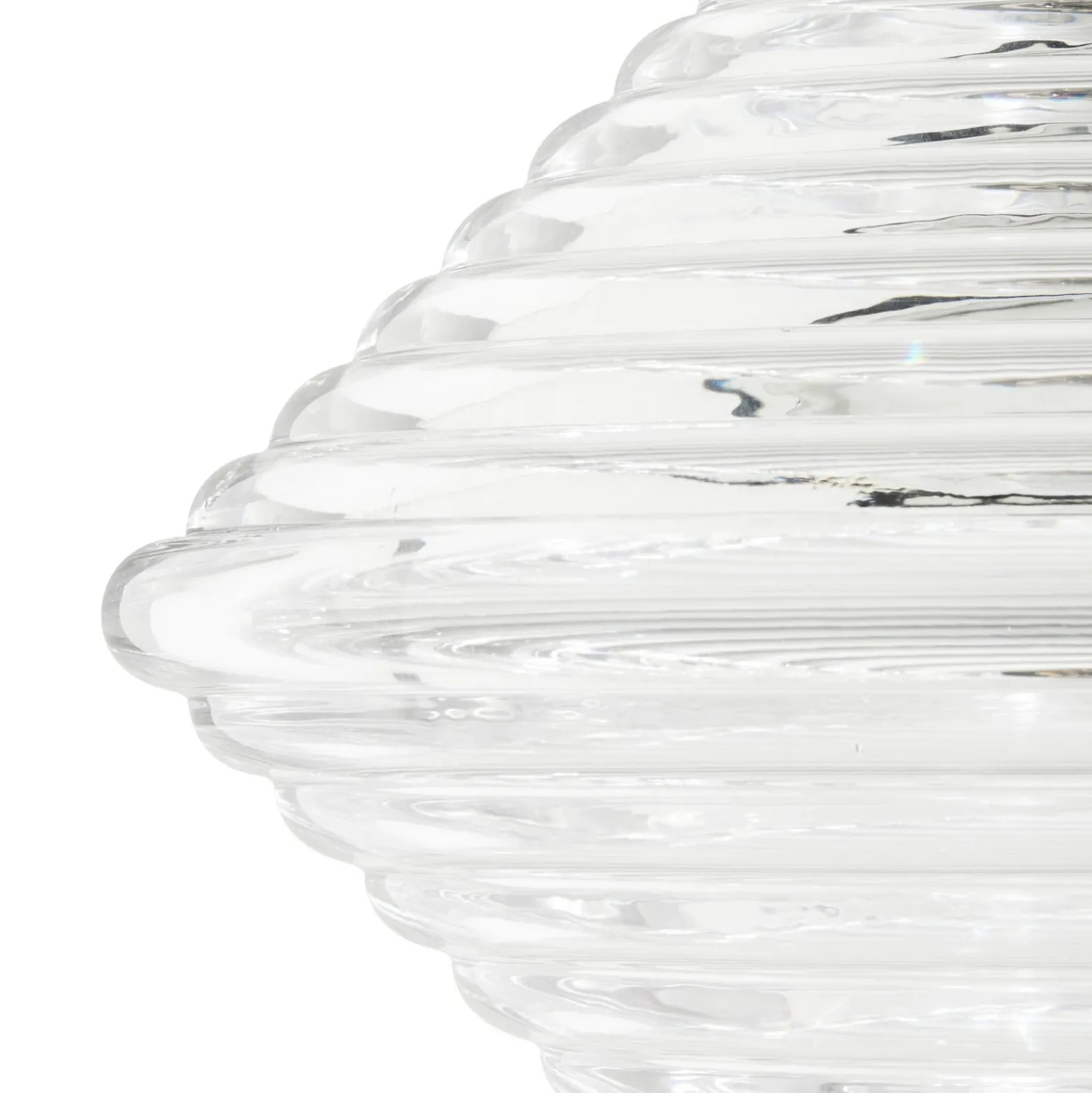 Tom Dixon LED-Hängelampe Press Cone, klar, Ø 34 cm, 927