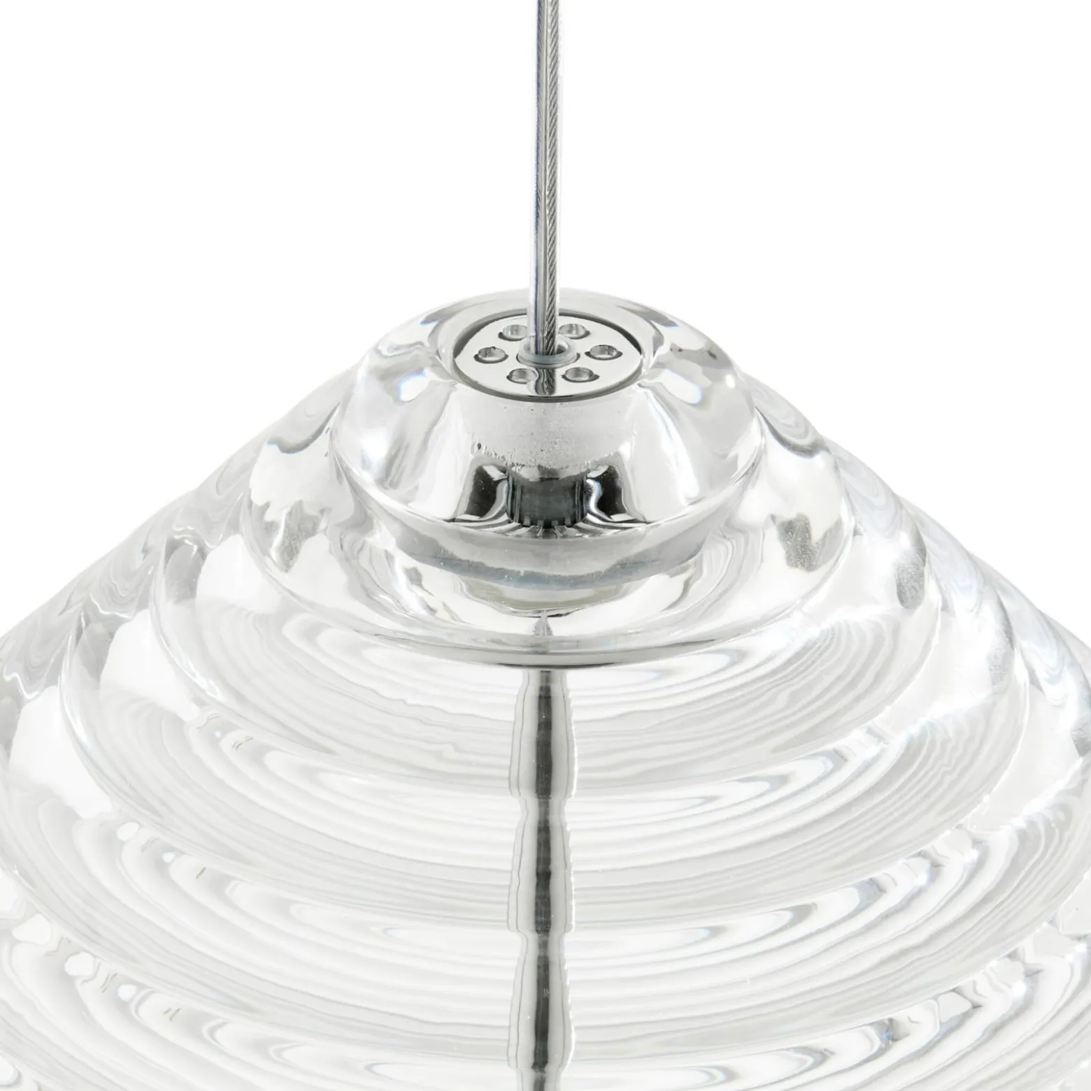 Tom Dixon LED-Hängelampe Press Cone, klar, Ø 34 cm, 927