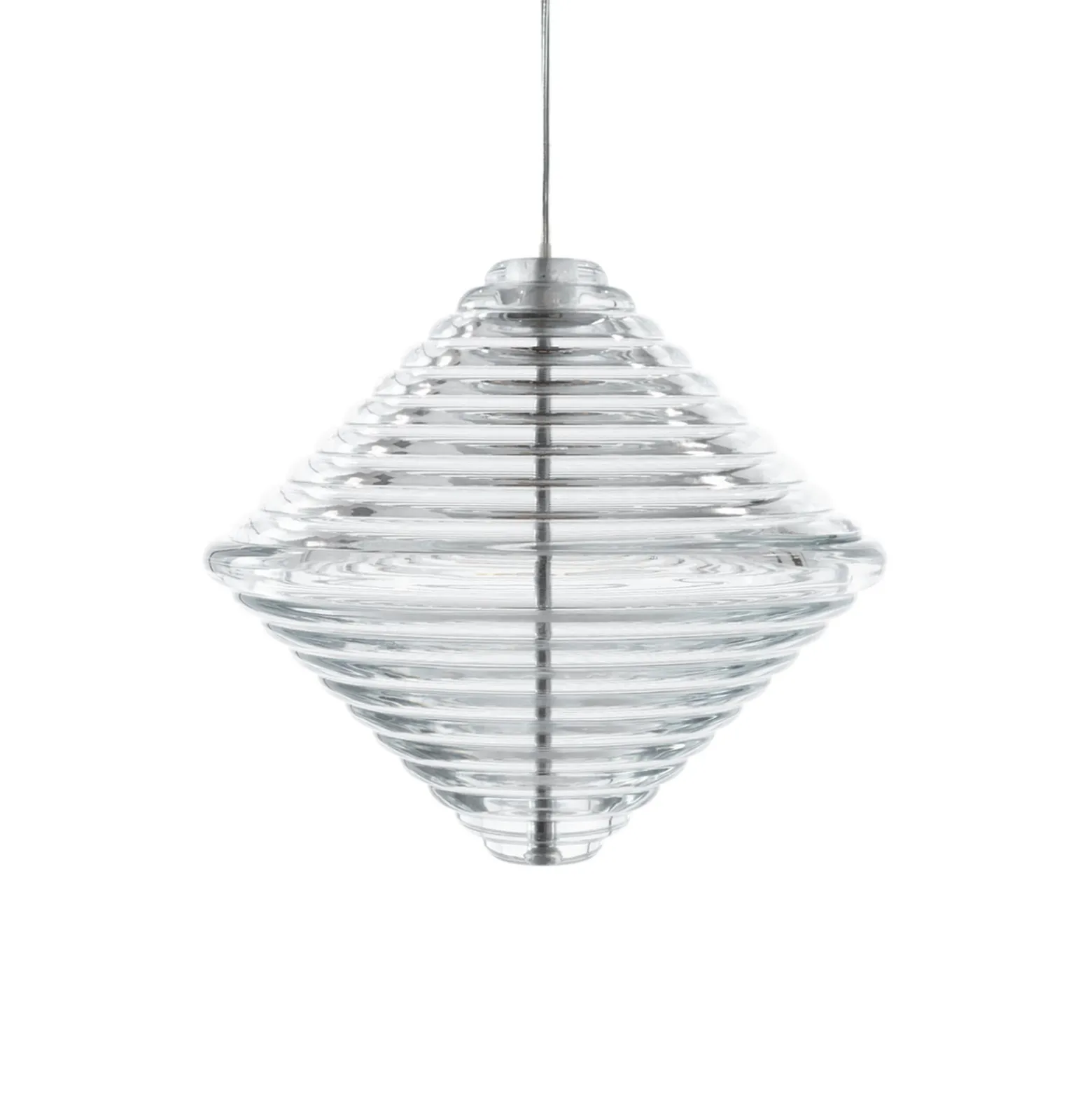 Tom Dixon LED-Hängelampe Press Cone, klar, Ø 34 cm, 927