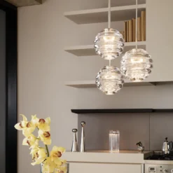 Tom Dixon LED-Hängelampe Press Sphere, klar, Ø 14 cm, 927