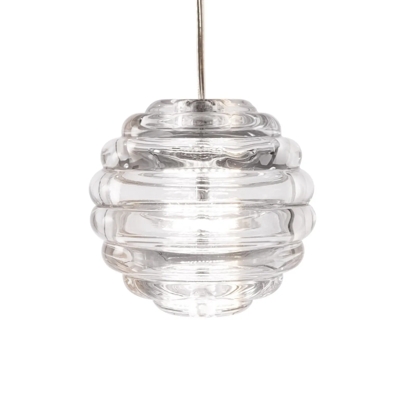 Tom Dixon LED-Hängelampe Press Sphere, klar, Ø 14 cm, 927