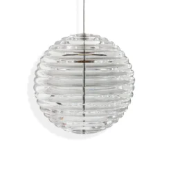 Tom Dixon LED-Hängelampe Press Sphere, klar Ø 30 cm 927 Glas