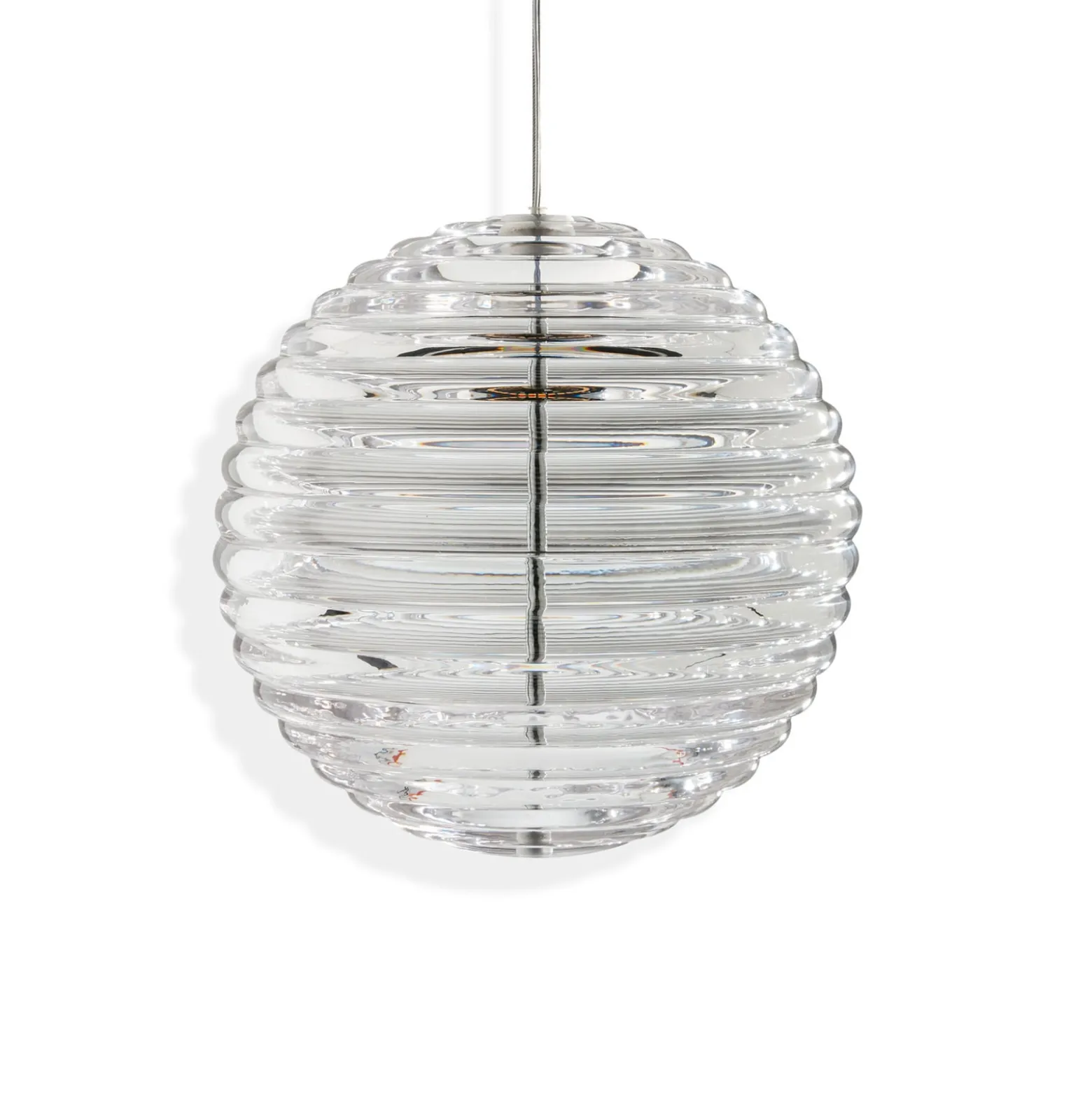 Tom Dixon LED-Hängelampe Press Sphere, klar Ø 30 cm 927 Glas