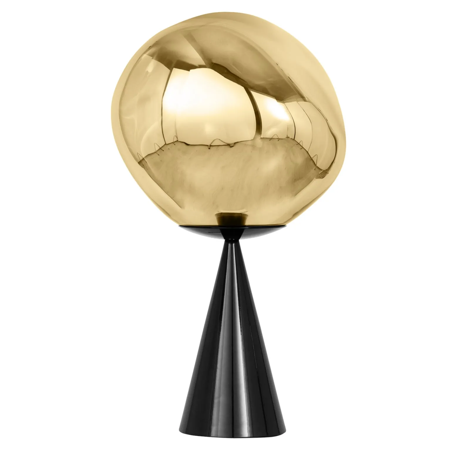 Tom Dixon LED-Tischlampe Melt Cone Fat, gold/schwarz, 47 cm