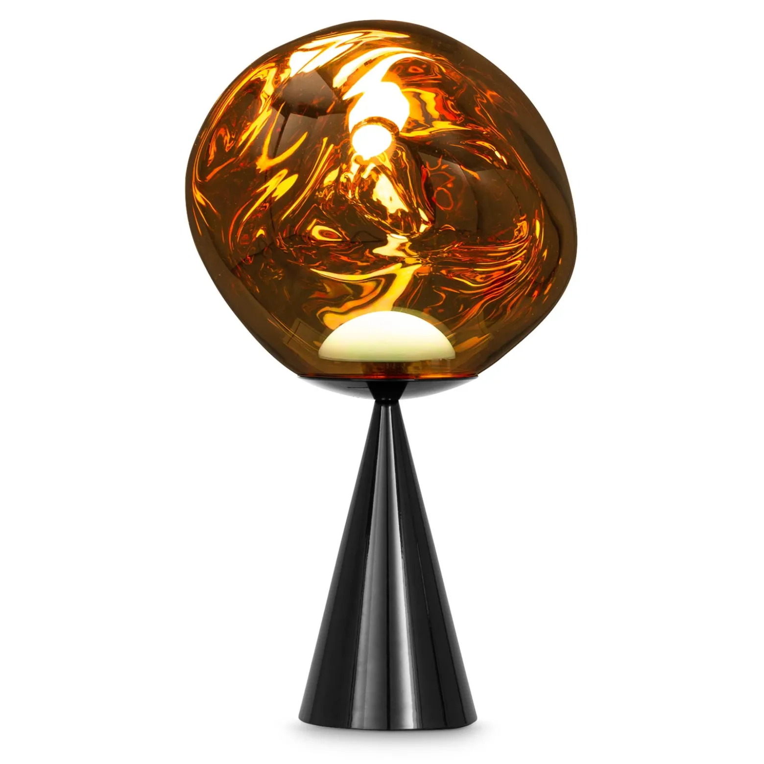 Tom Dixon LED-Tischlampe Melt Cone Fat, gold/schwarz, 47 cm