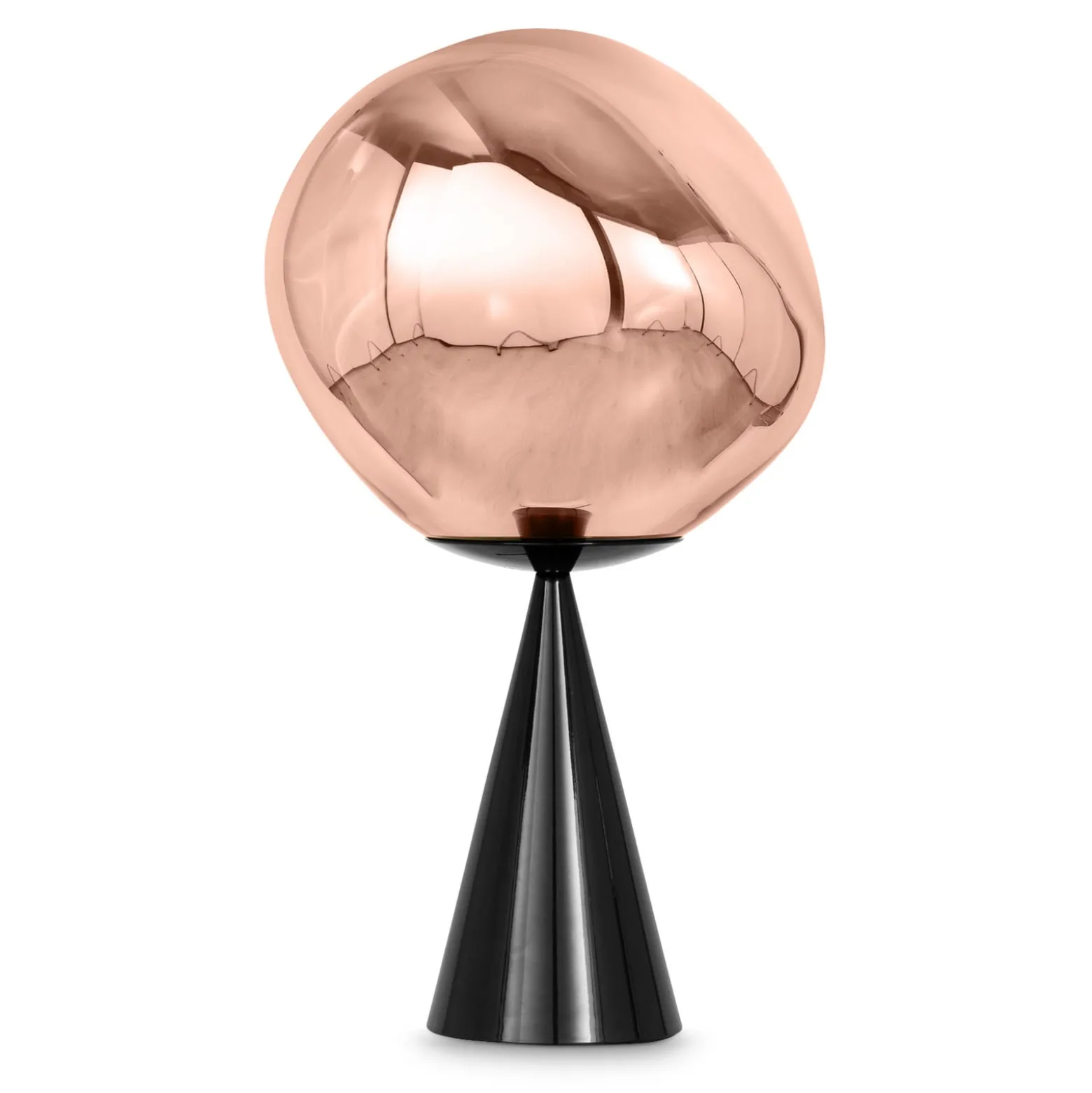 Tom Dixon LED-Tischlampe Melt Cone Fat, kupfer/schwarz, 47cm