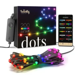 Twinkly Dots LED-Kette RGB, schwarz, IP44, 10m