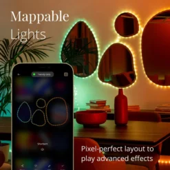 Twinkly Dots LED-Kette RGB, schwarz, IP44, 10m