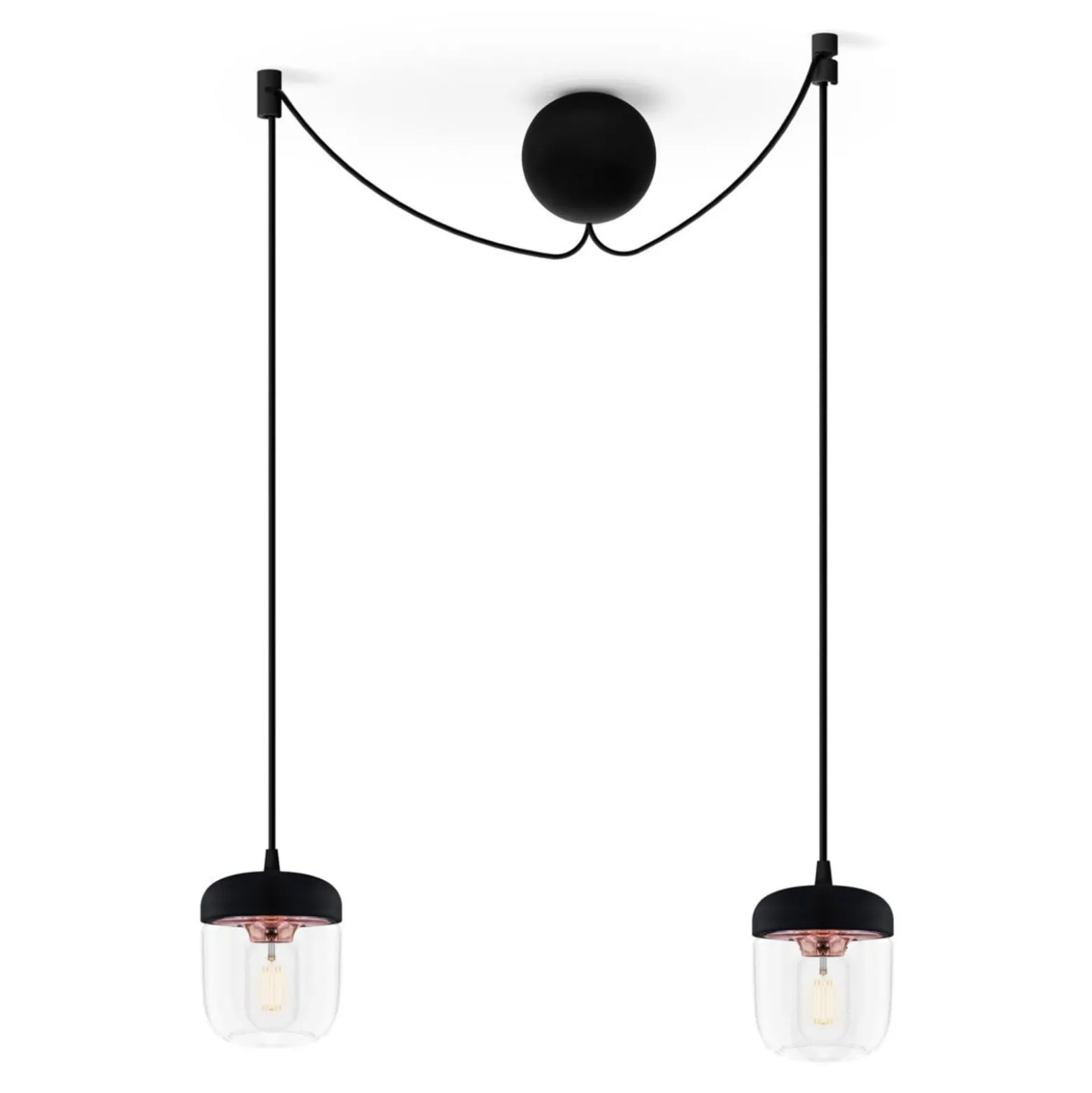 UMAGE Acorn Pendellampe 2-flg. schwarz/kupfer