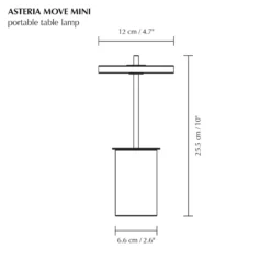 UMAGE Akkuleuchte Asteria MOVE MINI, marmorgrau/messing IP44