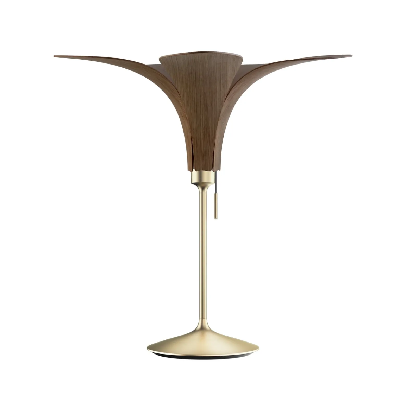 UMAGE Jazz Tischlampe Eiche dunkel, Fuß messing