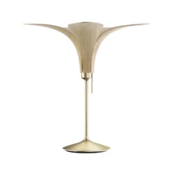 UMAGE Jazz Tischlampe Eiche hell, Fuß messing