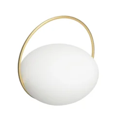 UMAGE LED-Akku-Tischleuchte Orbit, weiß/messing, IP44, CCT