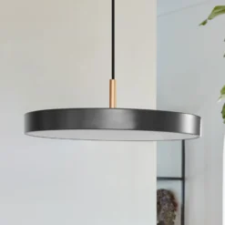 UMAGE LED-Hängelampe Asteria Mini, anthrazit/messing Ø 31 cm