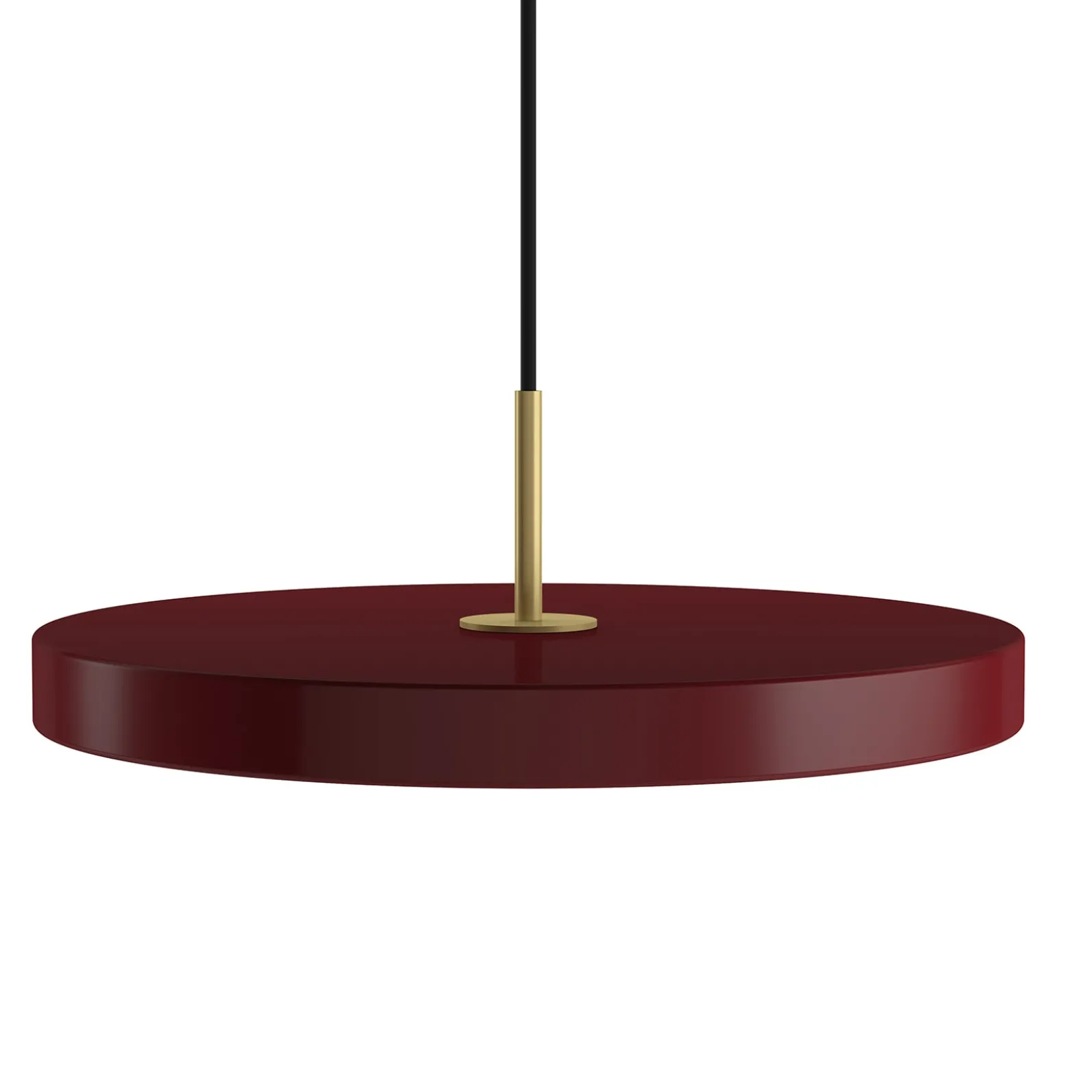 UMAGE LED-Hängelampe Asteria Mini, rubinrot/messing, Ø 31 cm
