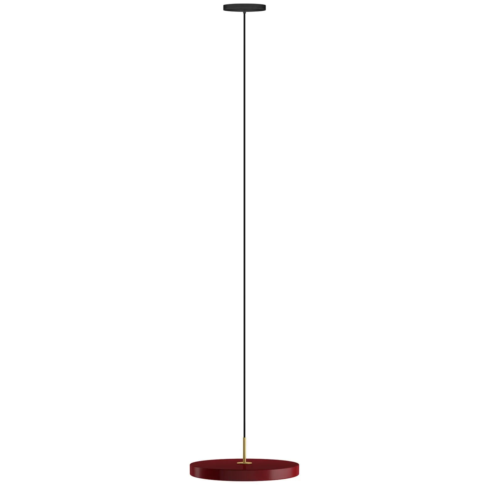 UMAGE LED-Hängelampe Asteria Mini, rubinrot/messing, Ø 31 cm