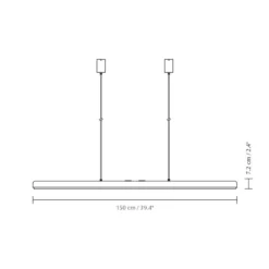 UMAGE LED-Hängelampe Hazel Branch, schwarz/messing, 150 cm