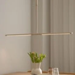 UMAGE LED-Hängelampe Omni, messingfarben Länge 107 cm 2-flg.