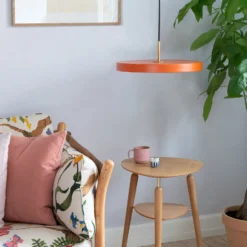 UMAGE LED-Hängeleuchte Asteria Mini, orange/messing, Ø 31 cm
