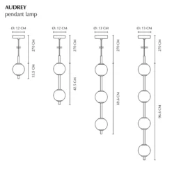 UMAGE LED-Hängeleuchte Audrey, messingfarben, 3-flg. Ø 12 cm